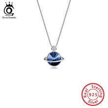 Orsa jóias 925 prata esterlina pingentes colar clássico azul escuro cristal pedra colar para as mulheres luxo prata jóias swn07 2024 - compre barato