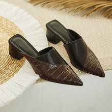 Sandalias de tacón alto de piel auténtica para mujer, zapatos elegantes de vestir para fiesta, de trabajo, de verano, color blanco y marrón 2024 - compra barato