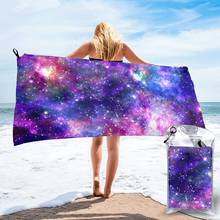 Быстросохнущее карманное полотенце, портативное влагопоглощающее полотенце Galaxy Night, спортивное банное полотенце без пиллинга 2024 - купить недорого