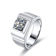 Тесты положительный 1Ct 6,5 мм D Цвет VVS1 синтетический бриллиант Для мужчин кольцо совершенного платинового 950 Кольцо мужское обручальное кольцо 2024 - купить недорого