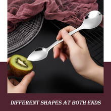 Stainless Steel Double-end Spoon Fruit Shaving Scoop Ice Cream Fruit Spoon Kitchen Tools Grapefruit Dessert Spoons Serrated Edge 2024 - buy cheap