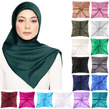 Fashion Muslim Headscarf  For Women Multicolor Soft Silk Shawl Turban Breathable Full Cover Cap Wrap Scarf 2024 - buy cheap