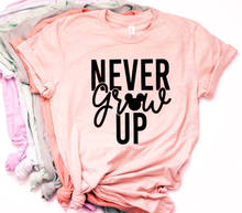 Camiseta con estampado de orejas de Minnie para mujer, blusa con estampado de ratón Never Grow Up, playera Tumblr 2024 - compra barato