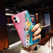 Cartoon transparent Rainbow bracelet bear phone case for iphone 13 Pro 12 MiNi 11 Pro Max X XS Max XR 7 8 6s Plus SE 2020 cover 2024 - buy cheap