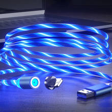 Tutew-Cable USB tipo C de carga magnética para teléfono móvil, cable de iluminación luminoso de flujo para iphone, Samsung, Huawei, Micro Cable LED 2024 - compra barato