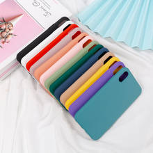 Silicone Solid Color Case for iPhone 11  8 Plus 7 6 6S  Soft Cover candy Phone Cases for iPhone XS 11 Pro MAX XR X XS Max 2024 - купить недорого