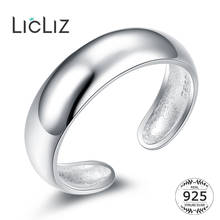 LicLiz Simple Sterling Silver Adjustable Open Ring Women Men Engagement Rings Wedding Band 925 Couple Rings For Lovers LR0331 2024 - buy cheap