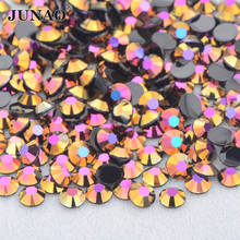 JUNAO 4 5 6mm Glitter Rose Gold AB Rhinestones Flatback Resin Stones Stickers Non Hotfix Round Strass for Nail Art Decoration 2024 - buy cheap