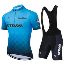 2021Team STRAVA Cycling Jersey Set MTB Mountain bike Clothing Men Short Set Ropa Ciclismo Bicycle Wear Clothes cycling dress men 2024 - buy cheap