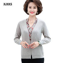 Xjxks suéter solto feminino de duas peças, blusão feminino de malha de caxemira de alta qualidade para primavera e outono, tamanho grande, 2021 2024 - compre barato