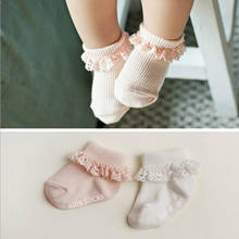 Spring Autumn Baby Sock Lace Non-slip Floor Cotton Socks For 0-2 Years Old Pure Color 12 Pairs/lot 2024 - buy cheap