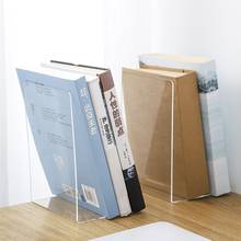1Pc Transparent Acrylic Bookends Stand Bookshelf Desktop Decorative Storage Rack Book Support Stand Desk Organizer 2024 - buy cheap