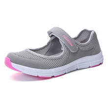 Zapatillas planas de malla para mujer, Tenis femeninos vulcanizados, zapatos informales transpirables para caminar, 2021 2024 - compra barato