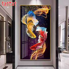 FATCAT Color carp Large Diy Diamond Painting Full square round drill 5d Diamond Embroidery Koi Fish Mosaic Decoration AE2269 2024 - buy cheap