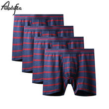 4Pcs/lot High Quality Brand New Cotton Men's Long Boxers Shorts Mr Underpant Male Fashion Sexy Panties Large Size Men Underwear 2024 - buy cheap