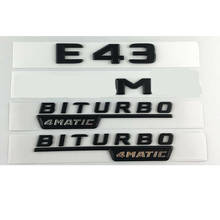 Black for E43 AMG BITURBO 4MATIC Trunk Fender Badges Emblems for Mercedes 2024 - buy cheap