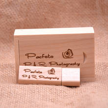 Logo Customized Wooden + Box Maple Wood Usb Flash Drive Pendrive 128mb 4gb 16gb Usb 2.0 U Disk Memory Stick 32gb 64gb Good Gifts 2024 - buy cheap