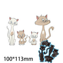 Troqueles de corte para decoración de gatos, molde de cuchillo de perforación de tarjeta de álbum de recortes, papel en relieve artesanal, 100x113mm 2024 - compra barato