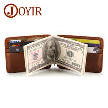 JOYIR Brand Men Wallet Money Clip Genuine Leather Male Purse Billfold Male Clamp for Money Business Card Cash Holder Quality 2024 - buy cheap