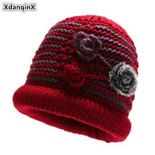 Xdanqschap gorro de inverno feminino, chapéu quente de veludo com malha, novidade, moda feminina, bonés de inverno, ski, chapéus de mãe 2024 - compre barato