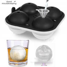 2020 NEW Arrivals 4 Cavity Crystal Clear Ice Ball Maker 2.5 Inch Whiskey Sphere Silicone Ice Ball Mold Ice Cube Maker  Popsicle 2024 - buy cheap
