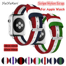 Тканый цветной нейлоновый ремешок для apple Watch band 4 (iwatch 5) 44 мм 40 мм apple watch 3 2 1 ремешок 42 мм 38 мм ремешки для часов 2024 - купить недорого