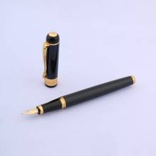 Baoer 500 preto lacado ouro guarnição 1.0mm caligrafia dobrado nib caneta fonte 2024 - compre barato