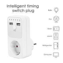 ALLOYSEED Dual USB EU Plug Timing Socket Timer Switch Countdown Outlet Controller Smart Home Wall Table USB Charger Adapter Plug 2024 - buy cheap
