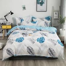 41 Luxury Soft Duvet Cover set Brief style Leaves Pure Cotton Bedding set Queen King size Flat sheet + Pillowcase + Quilt cover 2024 - buy cheap