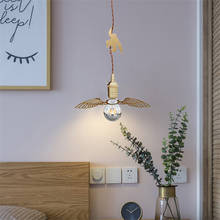 Nordic asas de anjo luzes pingente cobre designer cabeceira quarto barra lâmpadas led latão oco sala jantar pendurado luzes iluminação 2024 - compre barato