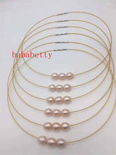 New Natural Freshwater Pearl Rice Shape Pink 10-11MM Steel Necklace  1PCS 2024 - buy cheap