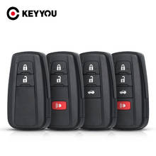 KEYYOU-2/3/4 botones para Toyota Camry Prado 2018 2019, con hoja de inserción de emergencia, reemplazo de llave remota de coche inteligente, carcasa 2024 - compra barato