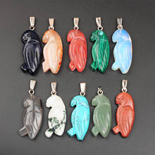 Bulk Parrot Carving Jewelry Pendant Natural Stone Opalite Carnelian Necklace Pendants For Jewelry Making Healing Pendulum Amulet 2024 - buy cheap