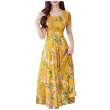 Elegant Dress Women Vintage Short Sleeve Floral Print Plus Size Dresses Women Beach Party Summer Long Maxi Dress 2019 Sukienki 2024 - buy cheap