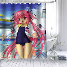 Горячая Распродажа Ангел Beats аниме пользовательские душ Шторы 3D Водонепроницаемый полиэстер ткань для ванной Шторы 12 крючков для Ванная комната 2024 - купить недорого