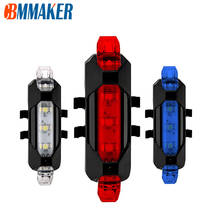 3 Color Bicycle Light Portable USB Rechargeable Bike Safety Warning Light Taillight Cycling Rear Lamp Super Bright Bicycle Light 2024 - buy cheap