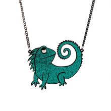 Green Animal Pendant Acrylic Necklace For Men Women Exaggerated Hip Hop Night Club Jewelry Accessories 2024 - buy cheap