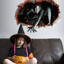 Pegatina de pared con efecto 3D de Horror, decoración para el hogar, Halloween 2024 - compra barato