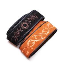 Guitar Strap Luxury Genuine Leather Matte Adjustable Guitar Strap Folk Flower Printing Soft Belt On For Acoustic Electric Bass 2024 - buy cheap