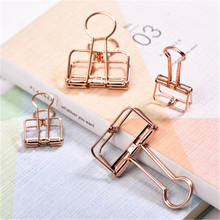8 pcs/set rose gold hollowed out design binder clip for office school paper organizer stationery supply decorative metal clips 2024 - buy cheap