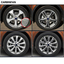 18 inch Carbon Fiber Wheel Rim Sticker Wheel Hub Waterproof sticker 4 Wheel hub/Set For Ford Escape Kuga 2013 - 2019 2024 - buy cheap