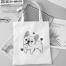 Bolso de compras de Bulldog Francés, bolsa de reciclaje, de yute, plegable, ecobag, bolsas de tela, sacolas 2024 - compra barato