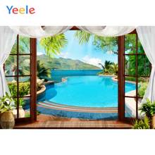 Фотография Yeele для фона окна бассейна летний тропический фото фон для фотосъемки реквизит фотосессия Фотофон 2024 - купить недорого