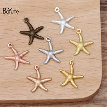 BoYuTe (100 Pieces/Lot) 15*18MM 7 Colors Vintage Starfish Charms Wholesale Brass Material DIY Jewelry Pendant Charms 2024 - buy cheap