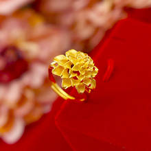 Anillo de Color dorado para mujer, joyería de compromiso de boda, Flor de Oro elegante, anillos Retro, regalo de fiesta de cumpleaños femenino 2024 - compra barato