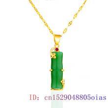 Jade Bamboo Pendant 925 Silver Necklace Gifts Natural Chinese Charm Fashion Chalcedony Jewelry Women Hetian Amulet 2024 - buy cheap