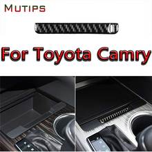 Mutips Car Center Console Storage Box Cover Slot Strip Trim Carbon Fiber Sticker Interior Moulding For Toyota Camry 2018 2019 2024 - buy cheap