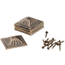 10sets Square Upholstery Nails 21mm*21mm Vintage Antique Bronze Iron Jewelry Case Box Sofa Door Tack Stud Pushpin Decor hardware 2024 - buy cheap