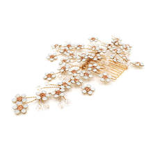 Delicate Opal Crystal Bridal Comb Hair Piece Floral Wedding Accessories Handmade Women Hair Jewelry 2024 - buy cheap