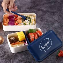 Marmita portátil de micro-ondas bento, recipiente para armazenamento de alimentos, caixa de almoço com duas camadas para manter alimentos frescos 2024 - compre barato